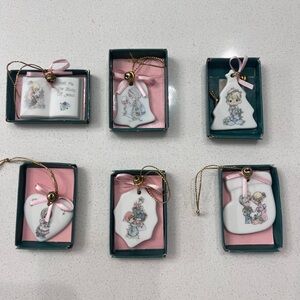 Precious Moments All‎ Porcelain Miniature Ornaments Set Of 6